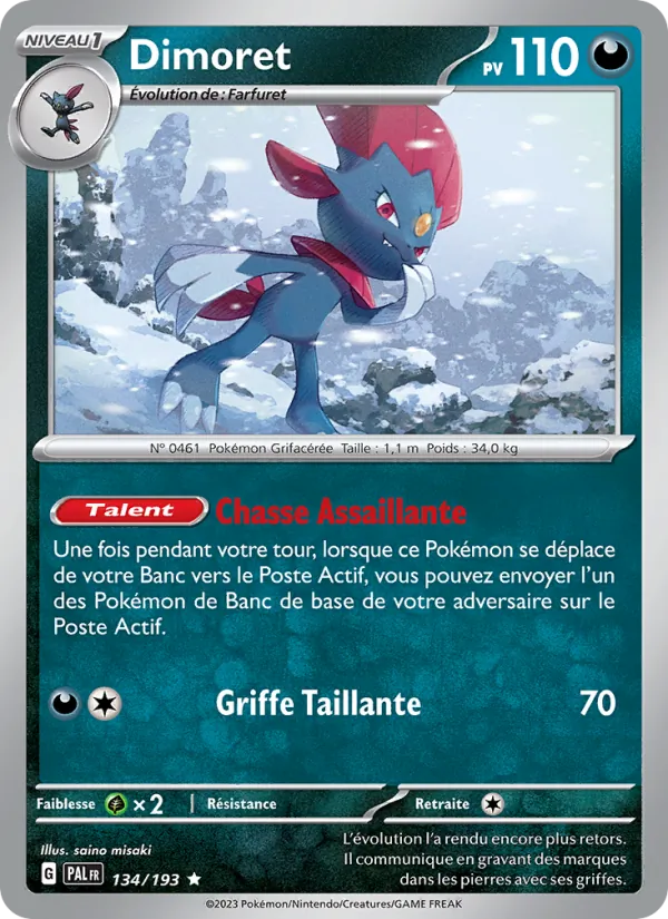 Carte Pokémon Dimoret 134/193 de l'extension Évolutions à Paldea