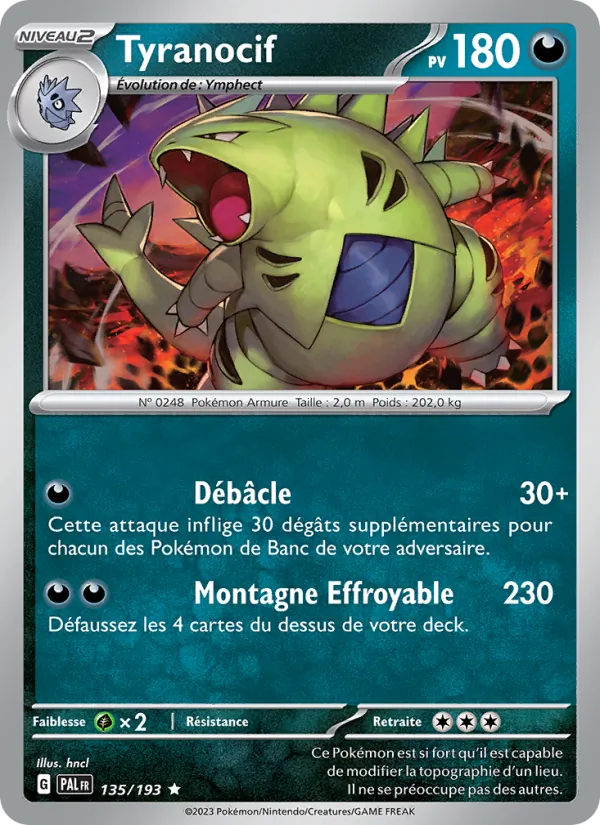 Carte Pokémon Tyranocif 135/193 de l'extension Évolutions à Paldea