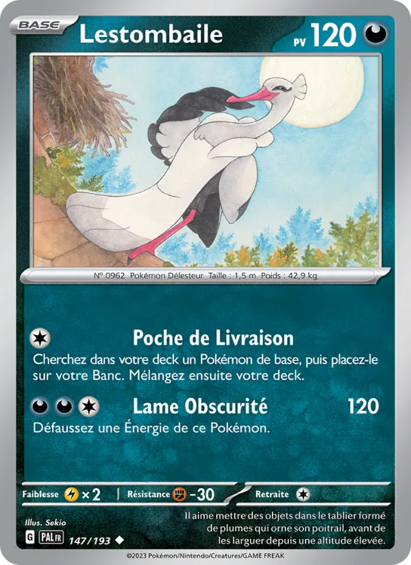 Carte Pokémon Lestombaile 147/193 de l'extension Évolutions à Paldea