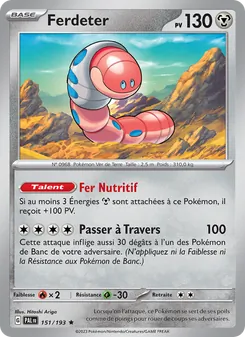 Carte Pokémon Ferdeter 151
