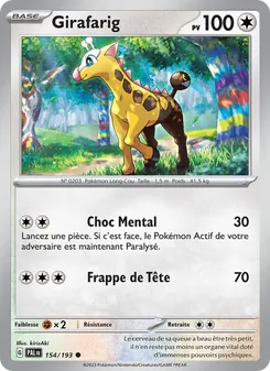 Carte Pokémon Girafarig 154