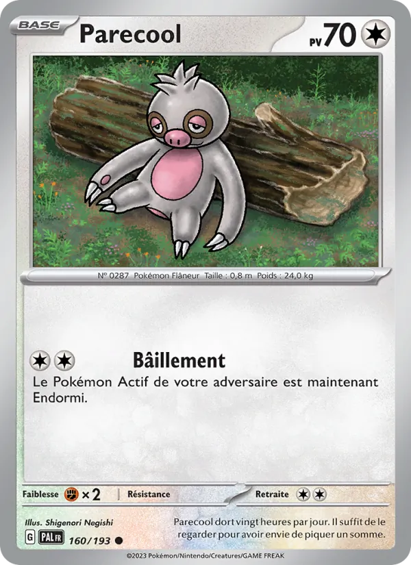 Carte Pokémon Parecool 160/193 de l'extension Évolutions à Paldea