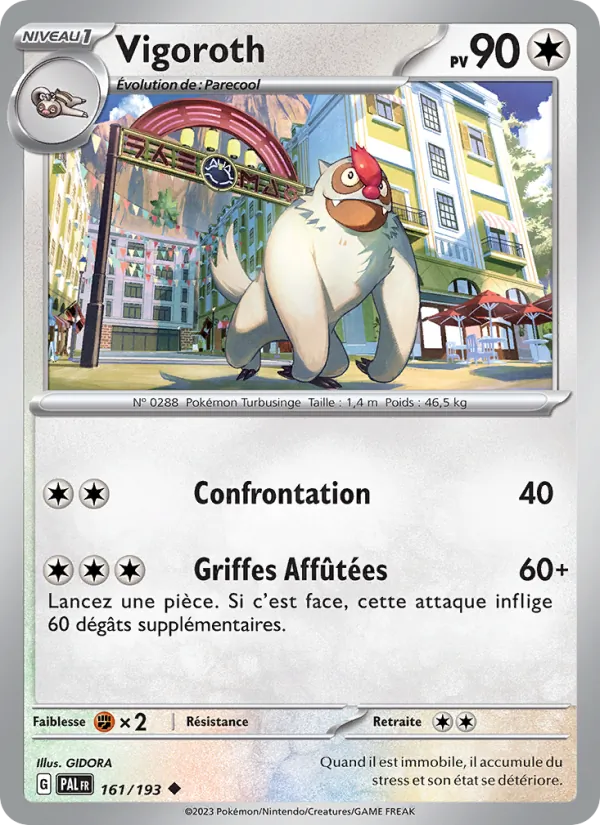 Carte Pokémon Vigoroth 161/193 de l'extension Évolutions à Paldea