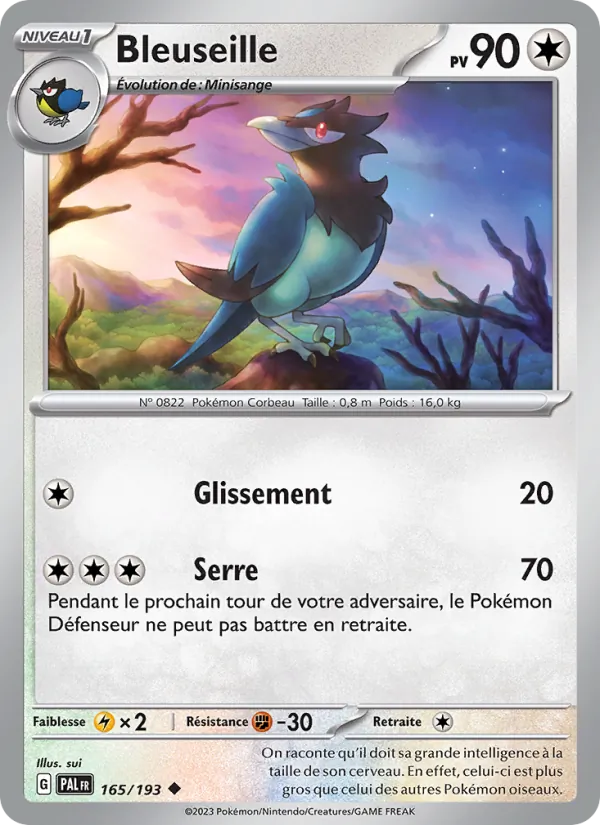 Carte Pokémon Bleuseille 165/193 de l'extension Évolutions à Paldea