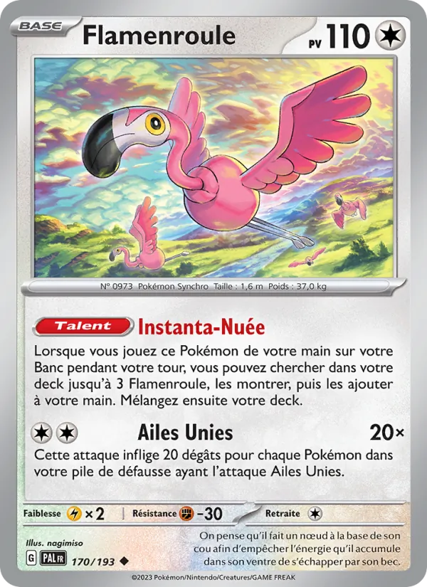 Carte Pokémon Flamenroule 170/193 de l'extension Évolutions à Paldea