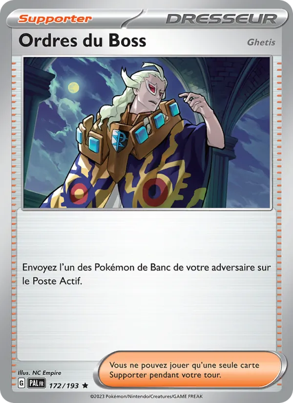 Carte Pokémon Ordres du Boss 172/193 de l'extension Évolutions à Paldea