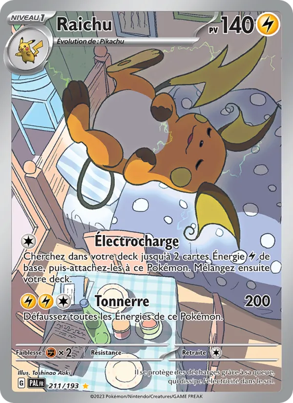 Carte Pokémon Raichu 211/193 de l'extension Évolutions à Paldea