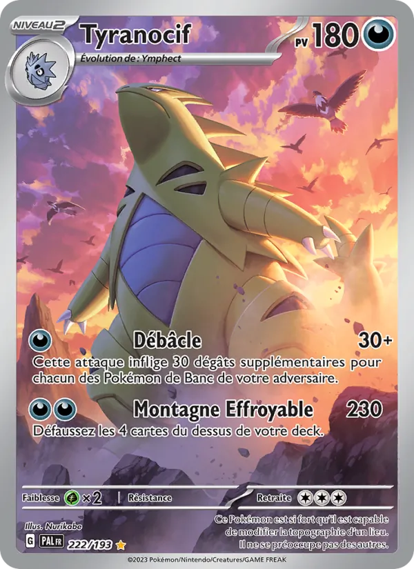 Carte Pokémon Tyranocif 222/193 de l'extension Évolutions à Paldea
