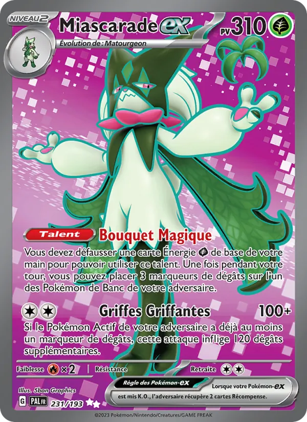 Carte Pokémon Miascarade-ex 231/193 de l'extension Évolutions à Paldea
