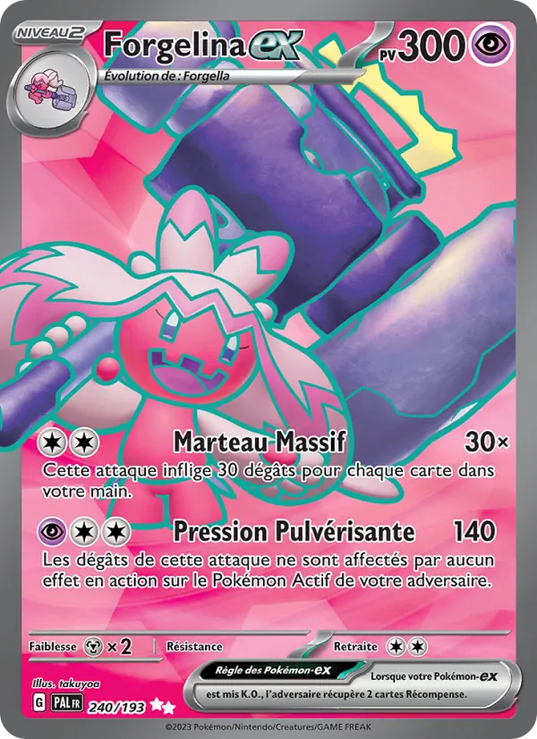 Carte Pokémon Forgelina-ex 240/193 de l'extension Évolutions à Paldea
