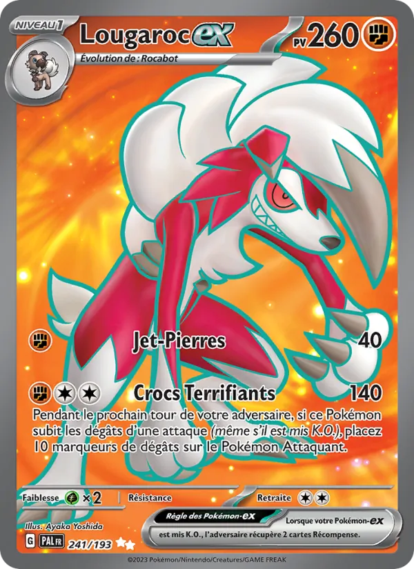 Carte Pokémon Lougaroc-ex 241/193 de l'extension Évolutions à Paldea