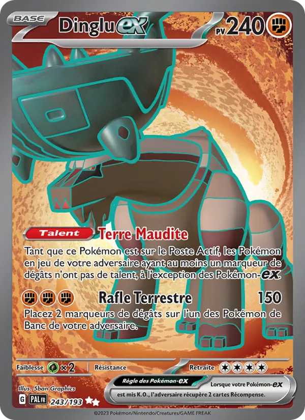 Carte Pokémon Dinglu-ex 243/193 de l'extension Évolutions à Paldea