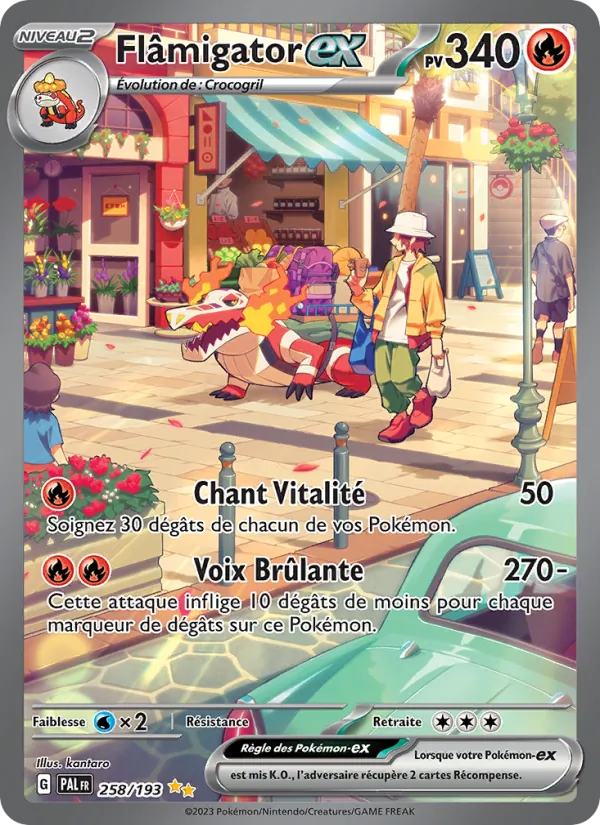 Carte Pokémon Flâmigator-ex 258/193 de l'extension Évolutions à Paldea