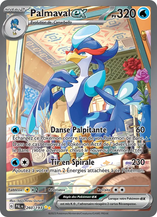 Carte Pokémon Palmaval-ex 260/193 de l'extension Évolutions à Paldea