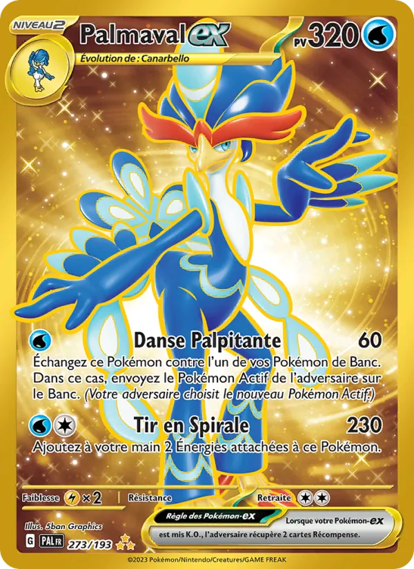 Carte Pokémon Palmaval-ex 273/193 de l'extension Évolutions à Paldea