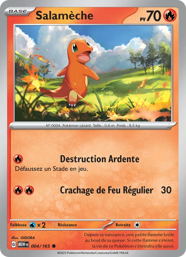 Carte Pokémon Salamèche 004/165 de l'extension 151