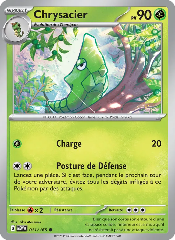 Carte Pokémon Chrysacier 011/165 de l'extension 151