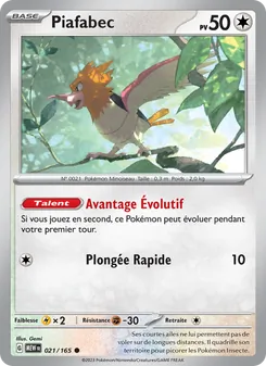 Carte Pokémon Piafabec 021