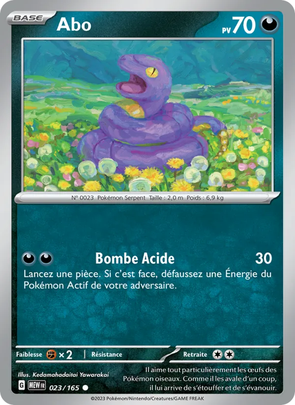 Carte Pokémon Abo 023/165 de l'extension 151
