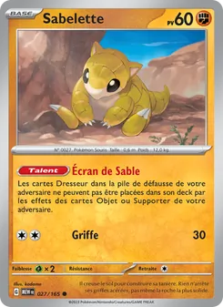Carte Pokémon Sabelette 027