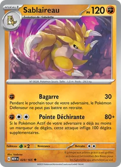 Carte Pokémon Sablaireau 028