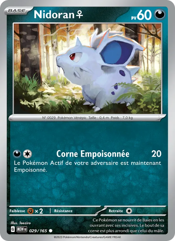Carte Pokémon Nidoran♀ 029/165 de l'extension 151