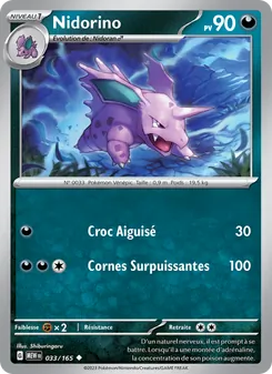 Carte Pokémon Nidorino 033