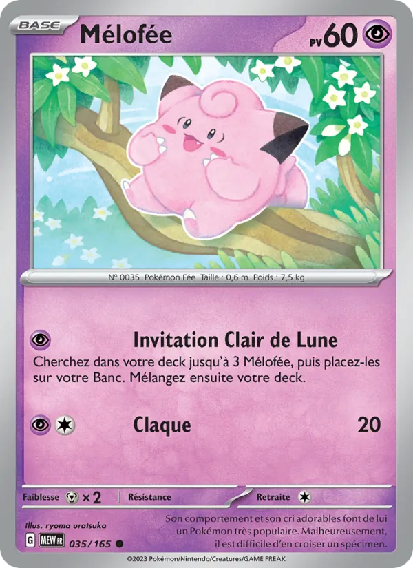 Carte Pokémon Mélofée 035/165 de l'extension 151