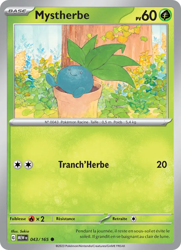 Carte Pokémon Mystherbe 043/165 de l'extension 151