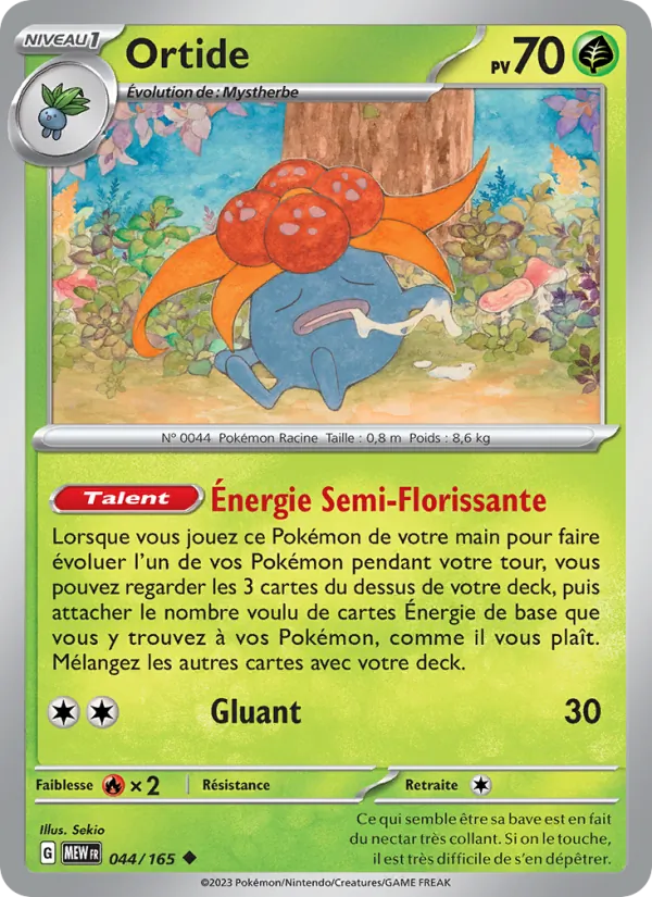 Carte Pokémon Ortide 044/165 de l'extension 151