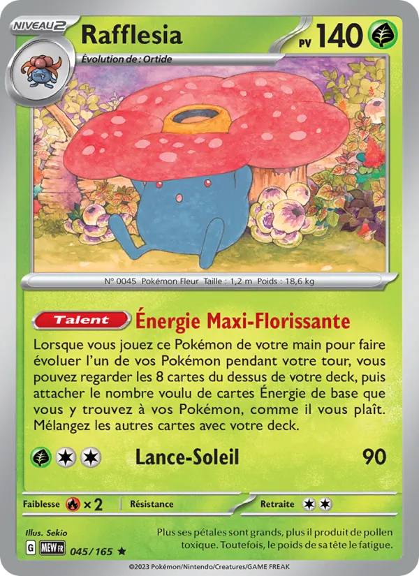 Carte Pokémon Rafflesia 045/165 de l'extension 151