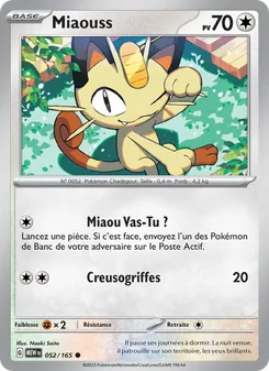 Carte Pokémon Miaouss 052