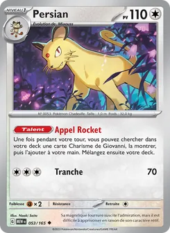 Carte Pokémon Persian 053