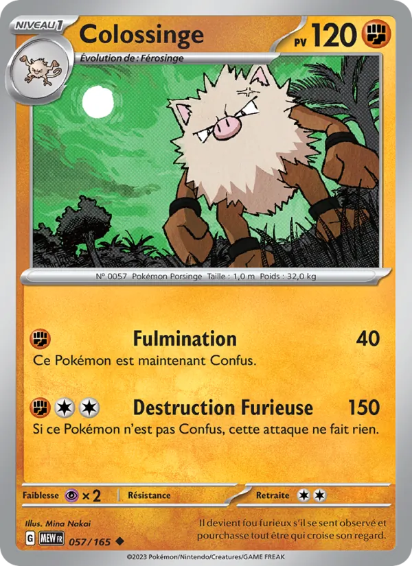 Carte Pokémon Colossinge 057/165 de l'extension 151