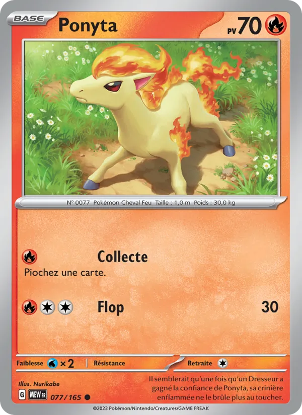 Carte Pokémon Ponyta 077/165 de l'extension 151