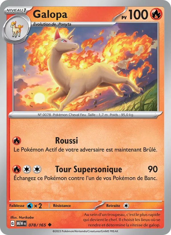 Carte Pokémon Galopa 078/165 de l'extension 151