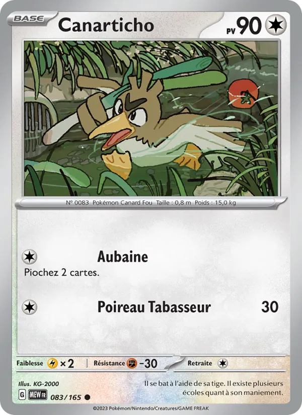 Carte Pokémon Canarticho 083/165 de l'extension 151
