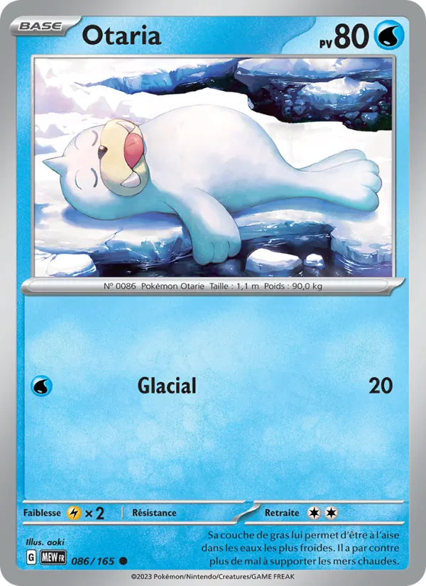 Carte Pokémon Otaria 086/165 de l'extension 151