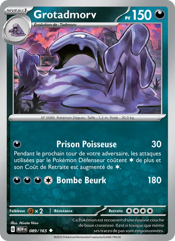 Carte Pokémon Grotadmorv 089/165 de l'extension 151