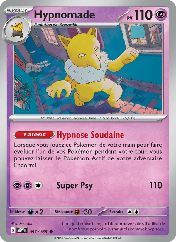 Carte Pokémon Hypnomade 097/165 de l'extension 151
