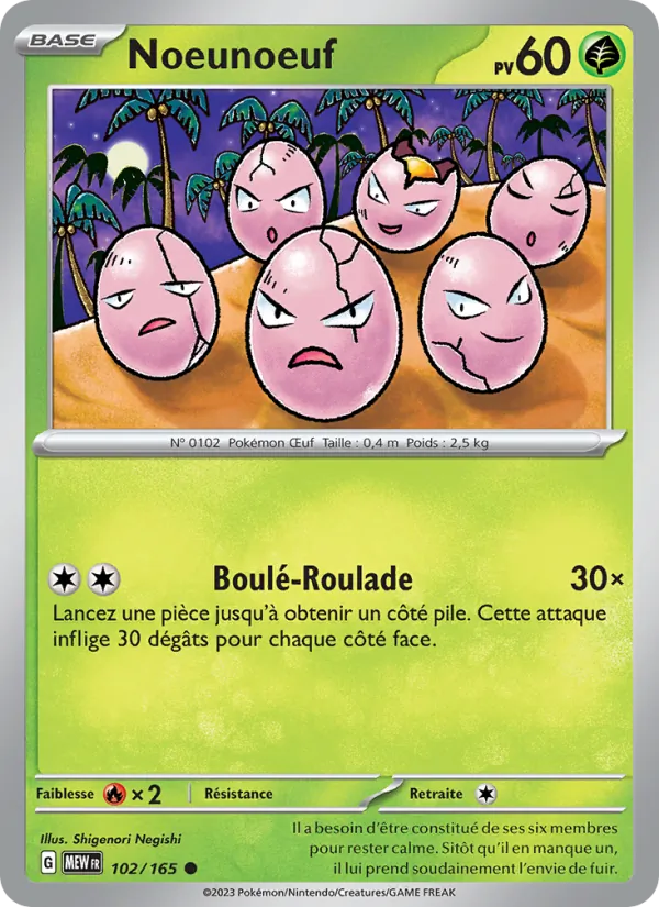 Carte Pokémon Noeunoeuf 102/165 de l'extension 151