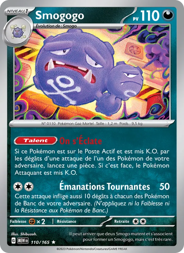 Carte Pokémon Smogogo 110/165 de l'extension 151