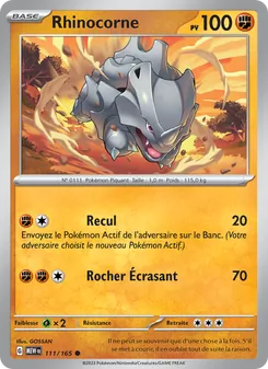 Carte Pokémon Rhinocorne 111
