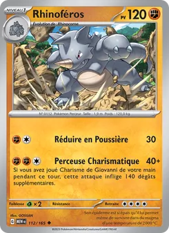 Carte Pokémon Rhinoféros 112