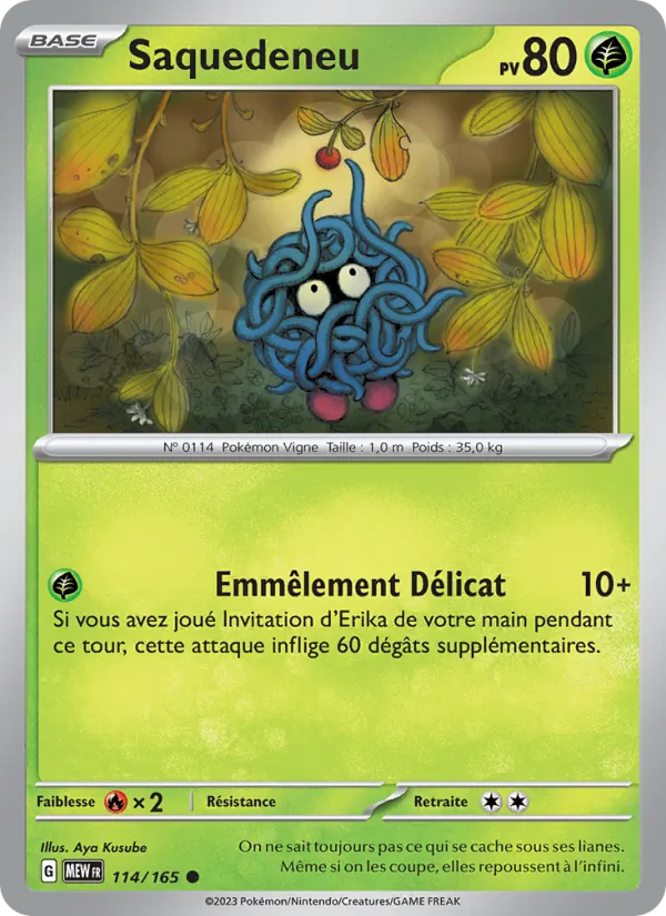 Carte Pokémon Saquedeneu 114/165 de l'extension 151