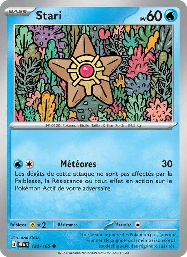Carte Pokémon Stari 120/165 de l'extension 151