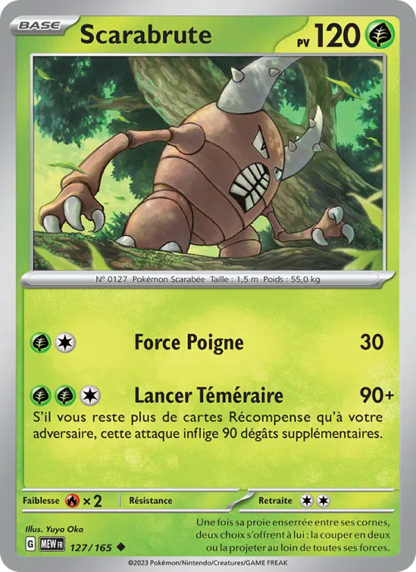 Carte Pokémon Scarabrute 127/165 de l'extension 151