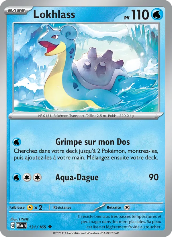 Carte Pokémon Lokhlass 131/165 de l'extension 151