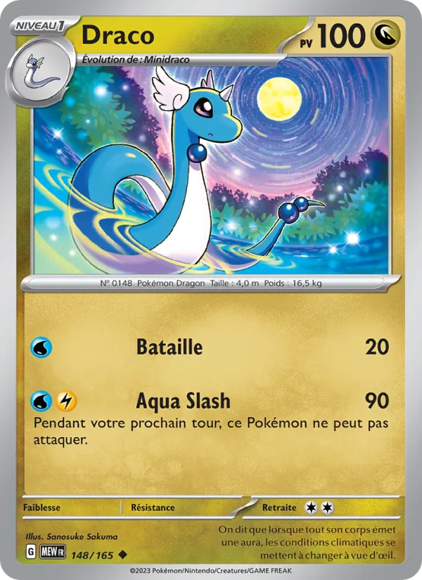 Carte Pokémon Draco 148/165 de l'extension 151