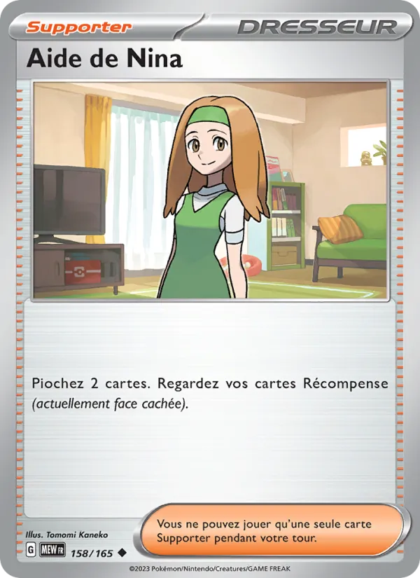 Carte Pokémon Aide de Nina 158/165 de l'extension 151
